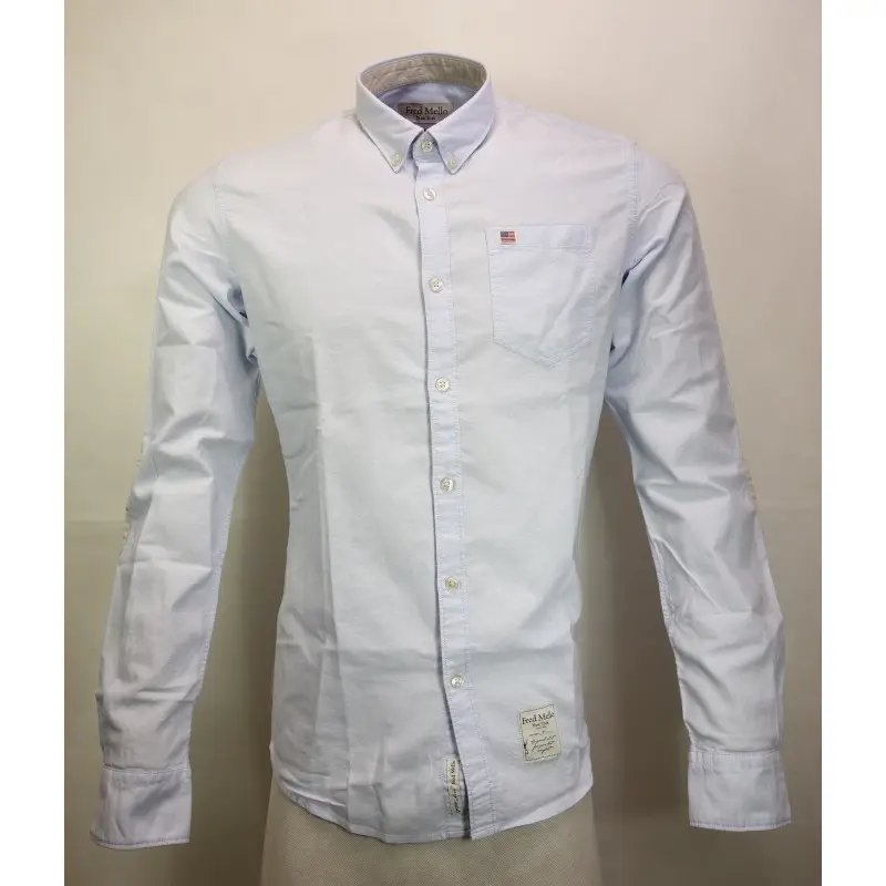 Fred Mello Oxford1 Azzurro Pánská košile US M FM15S21CU