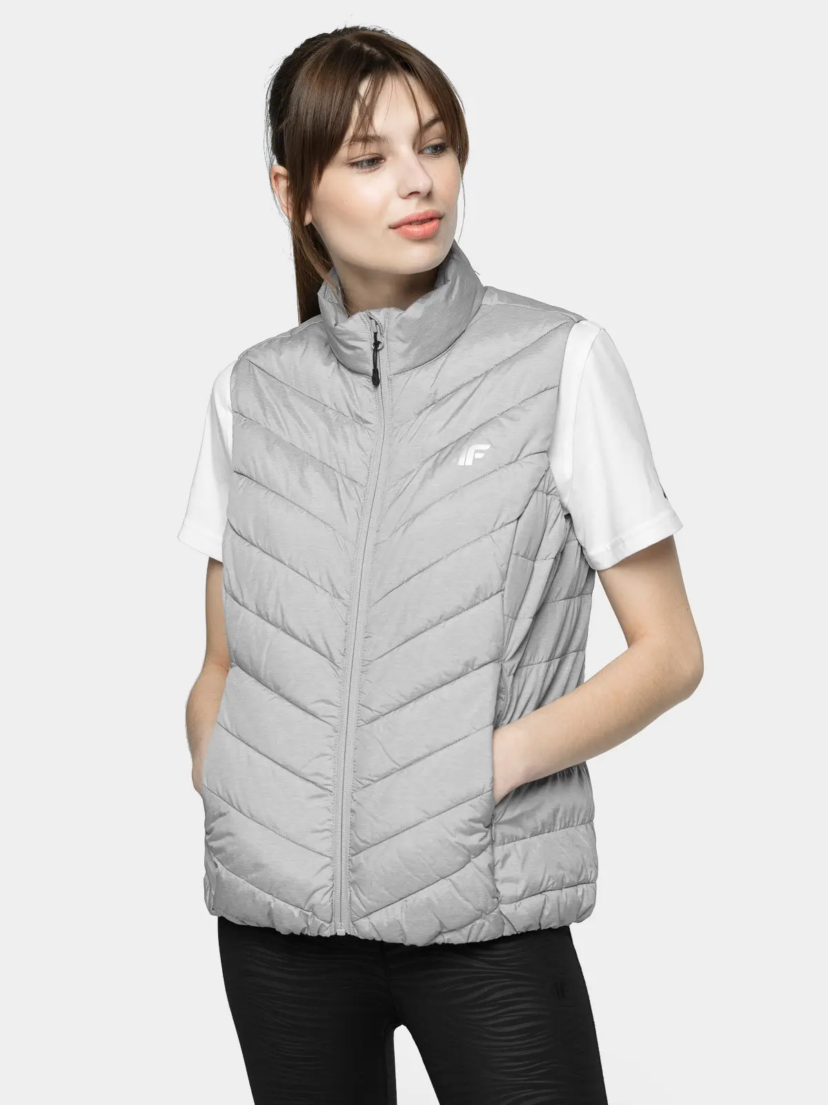 4F H4L21-KUDP001 COLD LIGHT GREY Dámská vesta US