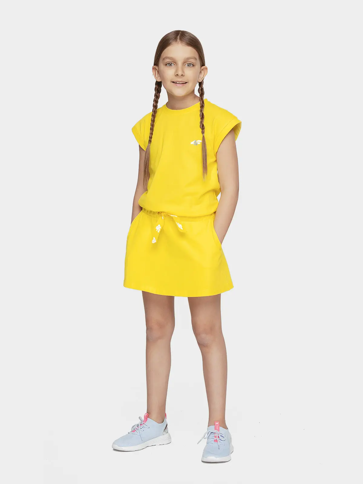 4F HJL21-JSUDD001A YELLOW Šaty EU