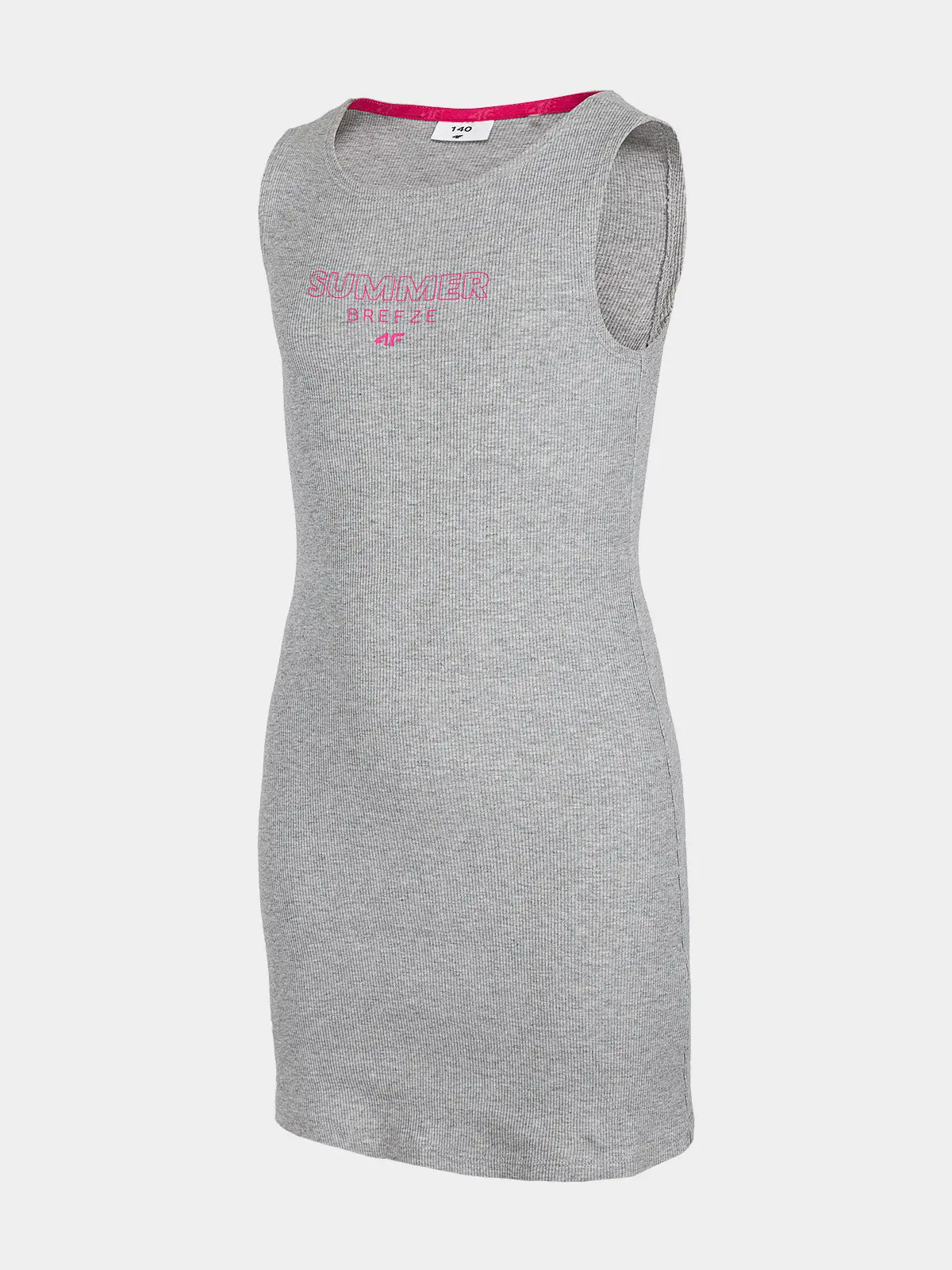 4F HJL22-JSUDD003 COLD LIGHT GREY MELANGE Dětské šaty EU