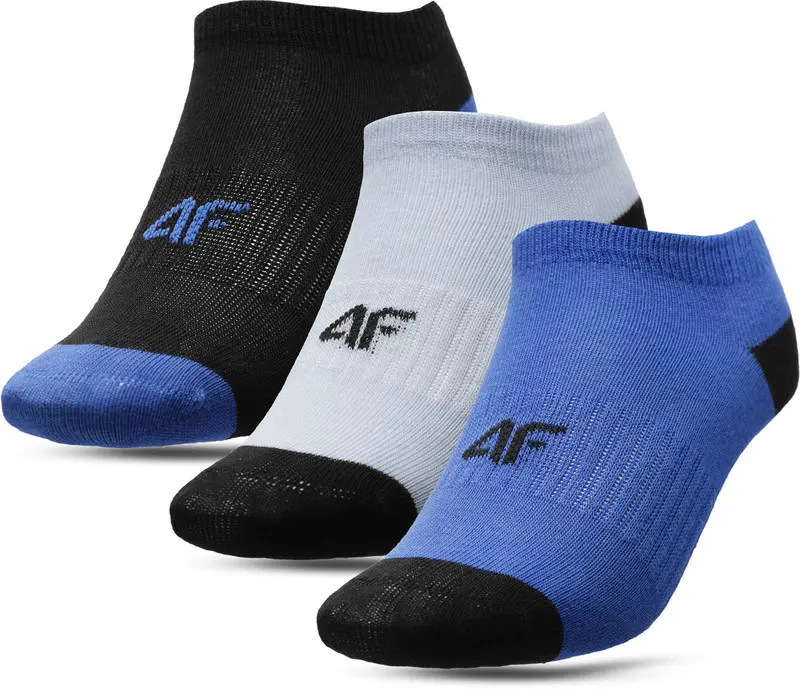 4F HJL22-JSOM002 BLUE+LIGHT BLUE+DEEP BLACK Ponožky EU 32/35 HJL22-JSOM002 BLUEBLACK