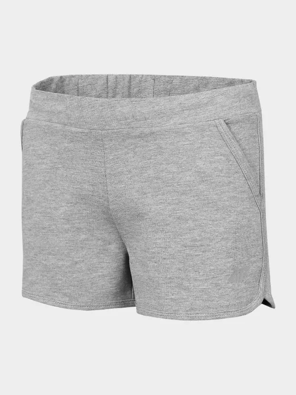 4F HJL22-JSKDD002 COLD LIGHT GREY MELANGE Dětské kraťasy EU