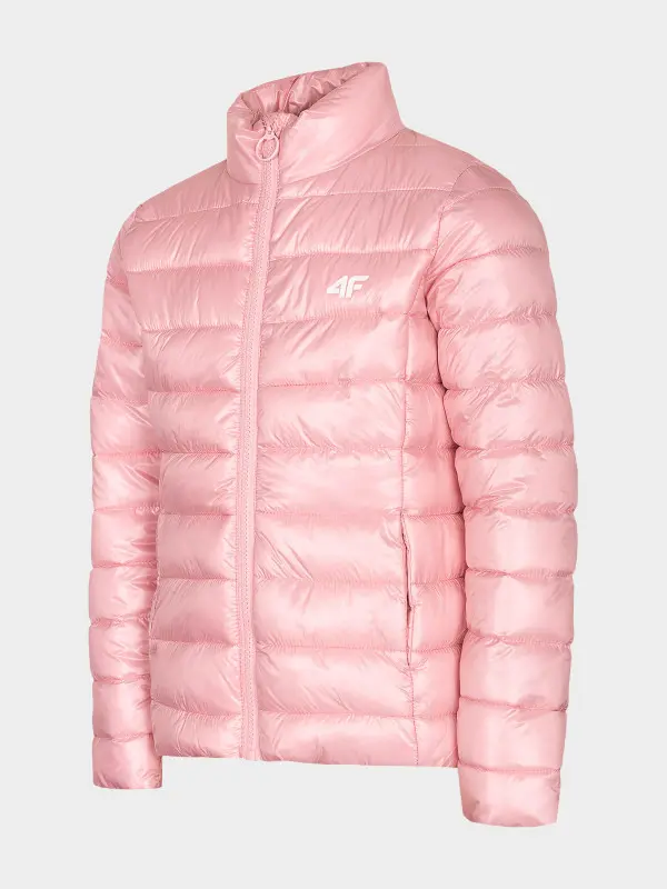 4F HJL22-JKUDP001 LIGHT PINK MELANGE Dětská bunda EU