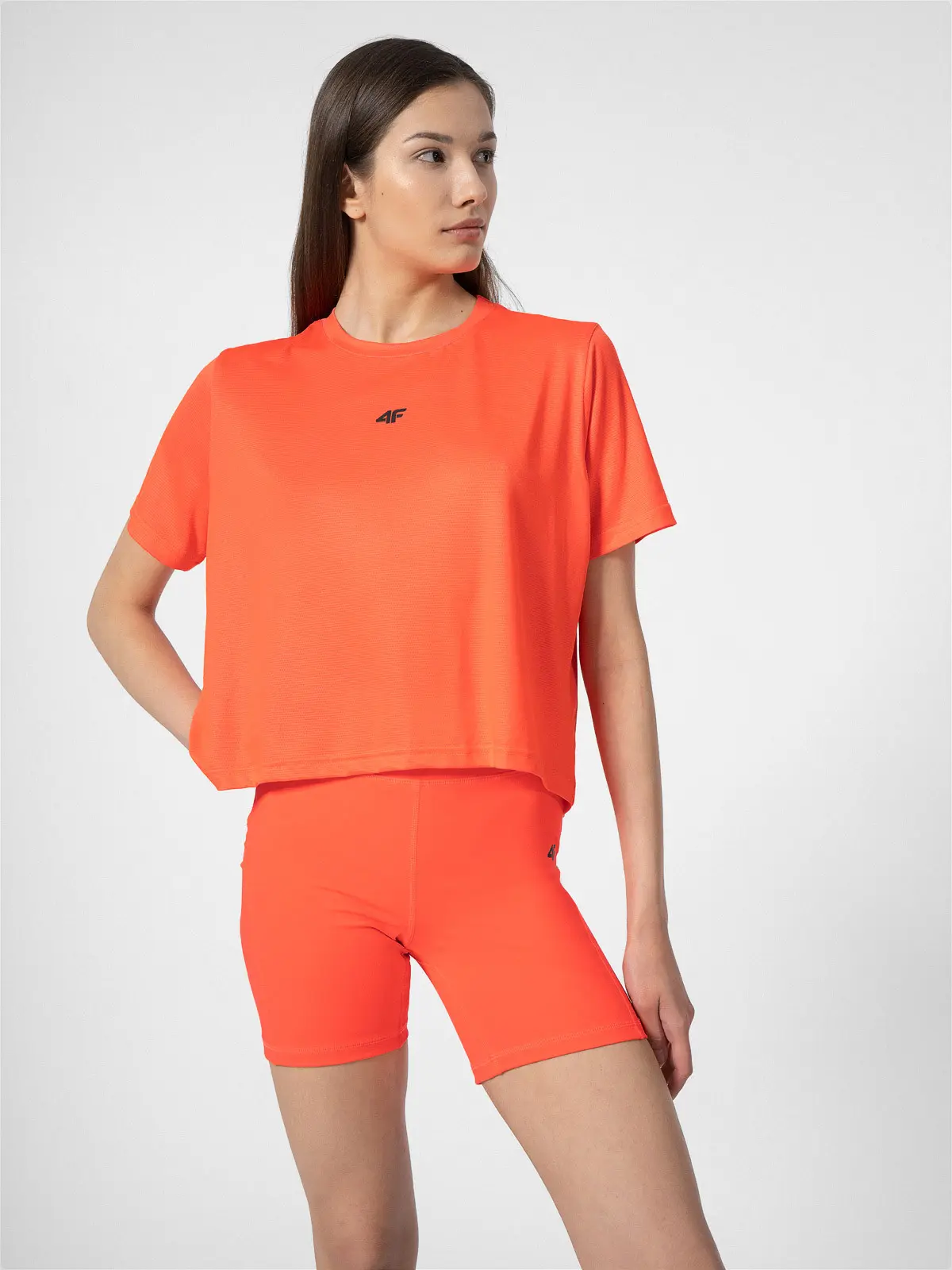 4F 4FSS23TFTSF152 RED NEON Dámské sportovní tričko US