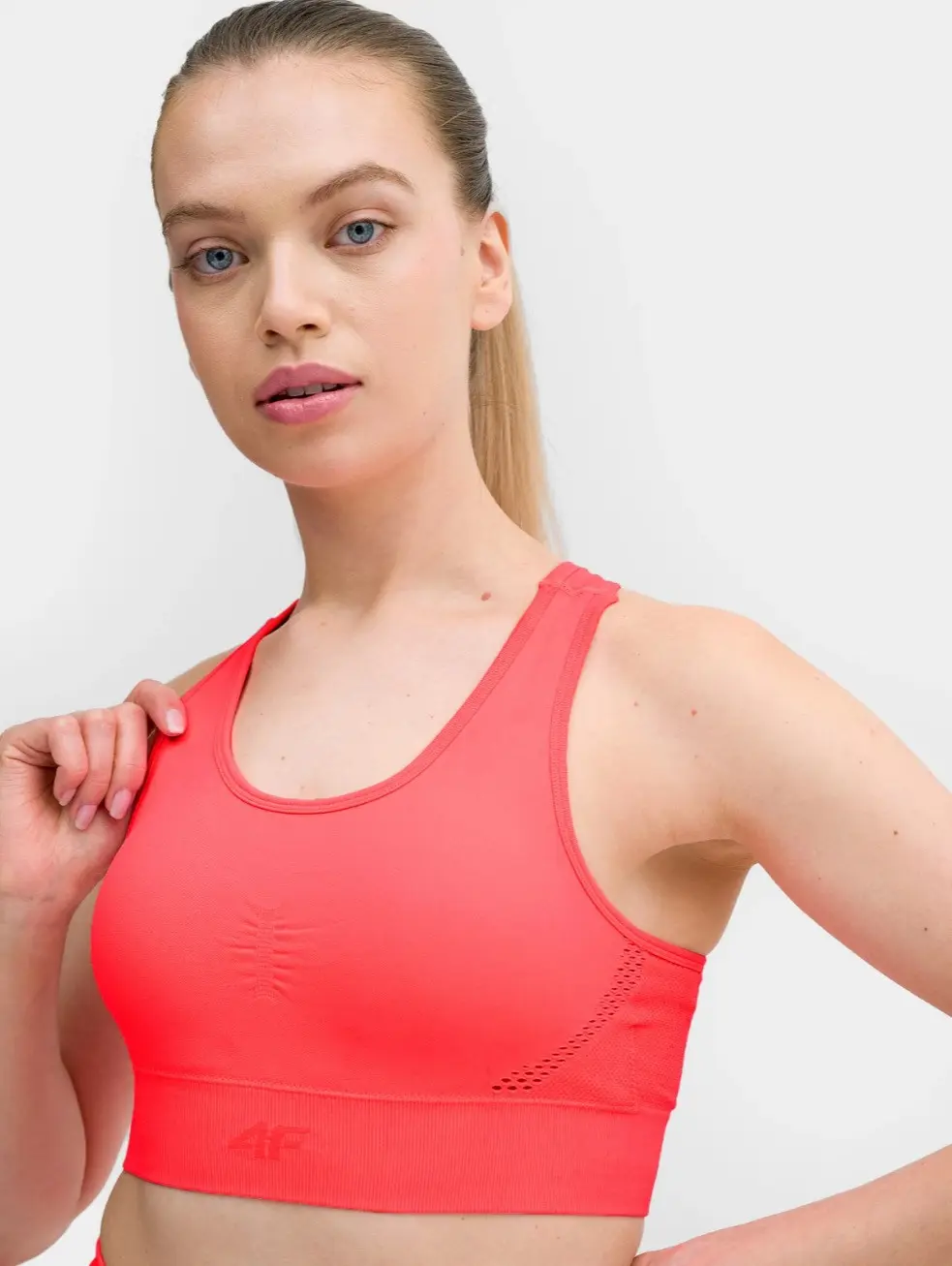 4F 4FSS23USBAF037 RED NEON Sportovní podprsenka US
