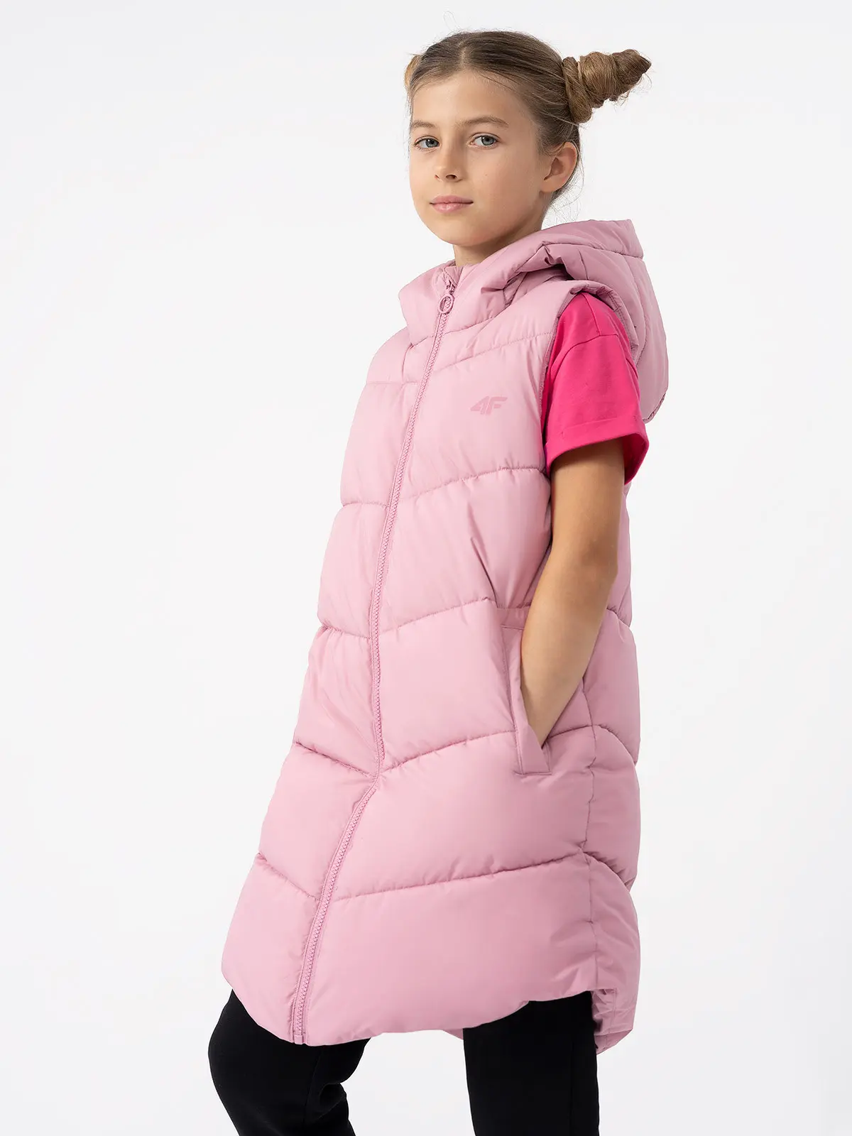 4F 4FJAW23TVJAF046 LIGHT PINK Dětská vesta EU 122 4FJAW23TVJAF046 LIGHT PINK