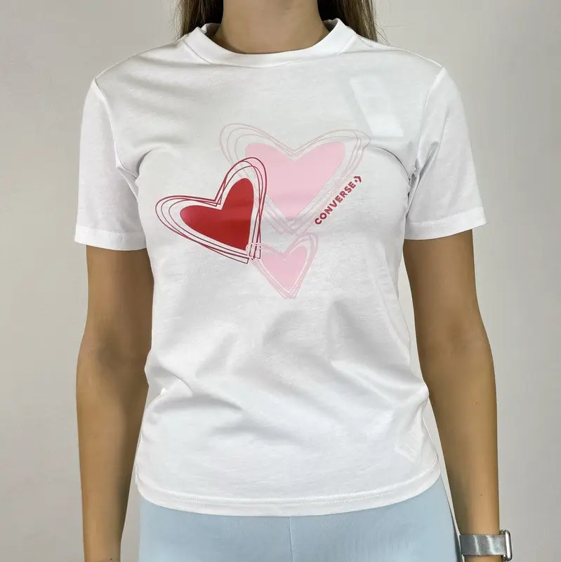 converse RADIATING LOVE SS SLIM GRAPHIC TEE 2 Dámské tričko US M 10025495-A01