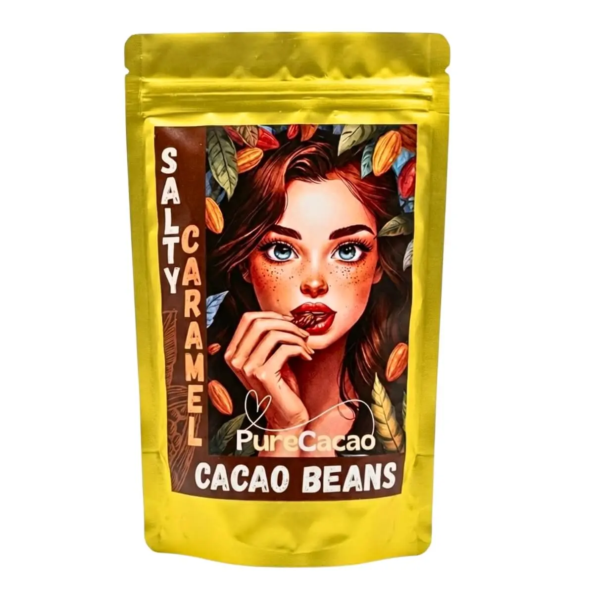 Pure Cacao Sladké kakaové boby (slaný karamel), 100 g