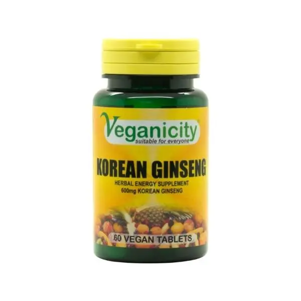 Veganicity Korejský ženšen 600mg, 60 tablet