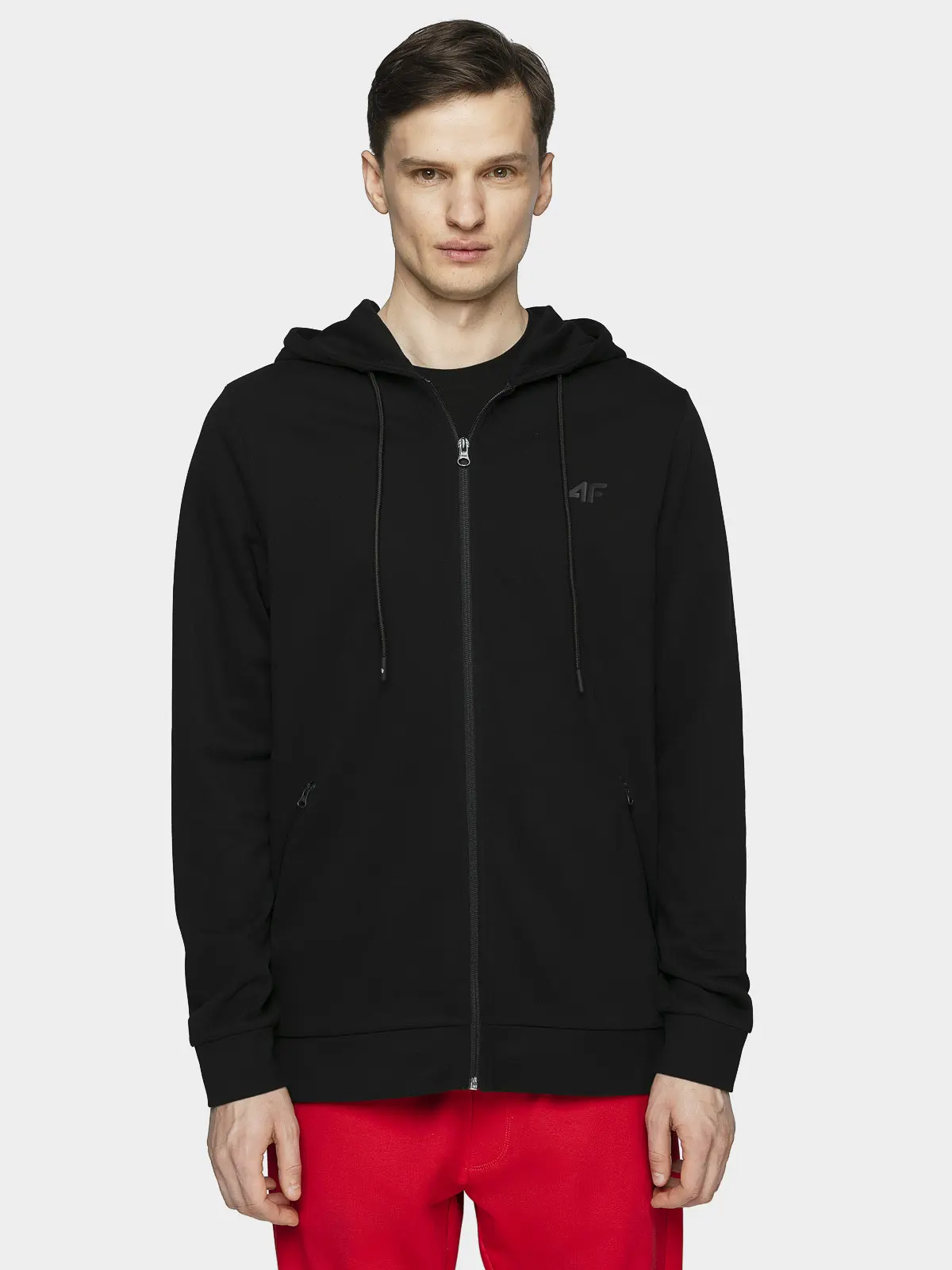 4F H4L21-BLM016 DEEP BLACK Pánská mikina US S H4L21-BLM016 DEEP BLACK