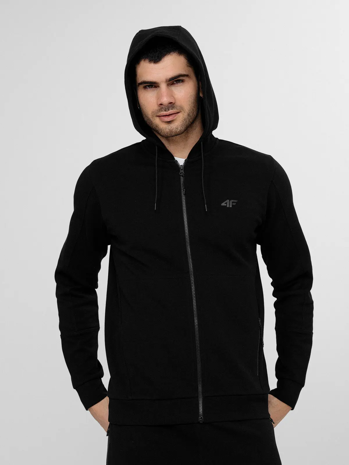 4F H4L22-BLM014 DEEP BLACK Pánská mikina US L H4L22-BLM014 DEEP BLACK