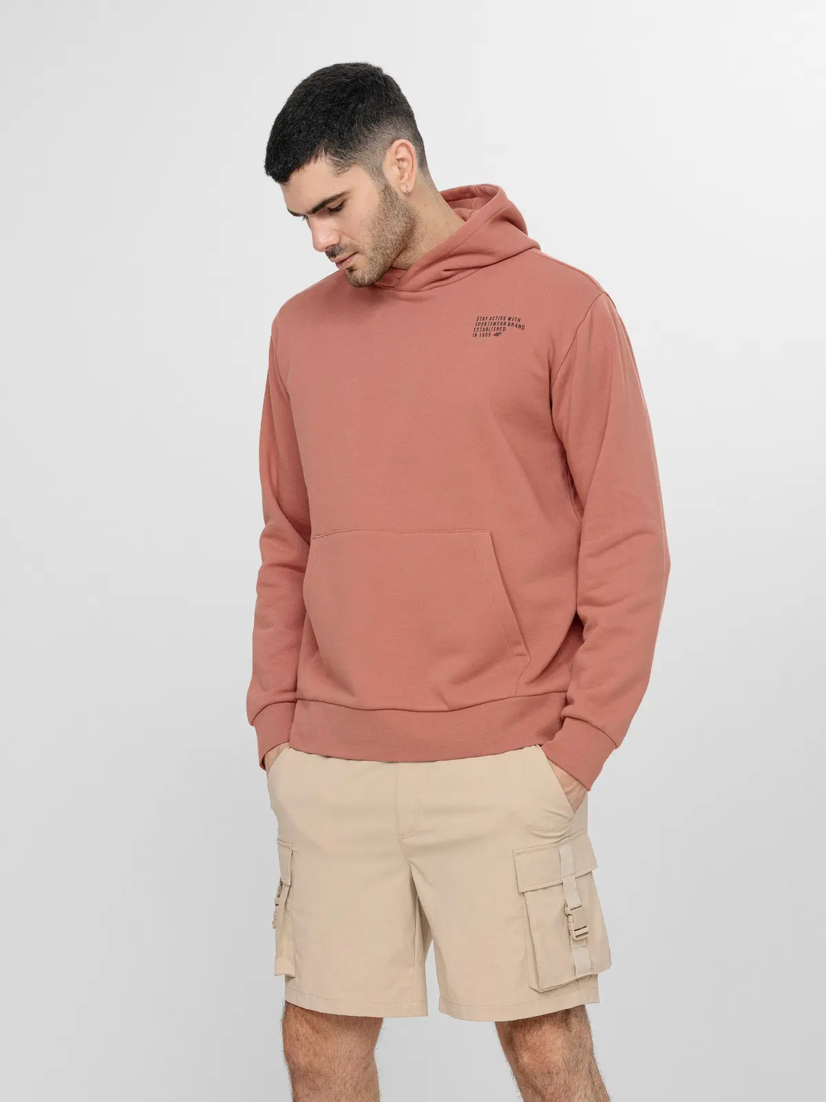 4F H4L22-BLM022 PALE CORAL Pánská mikina US