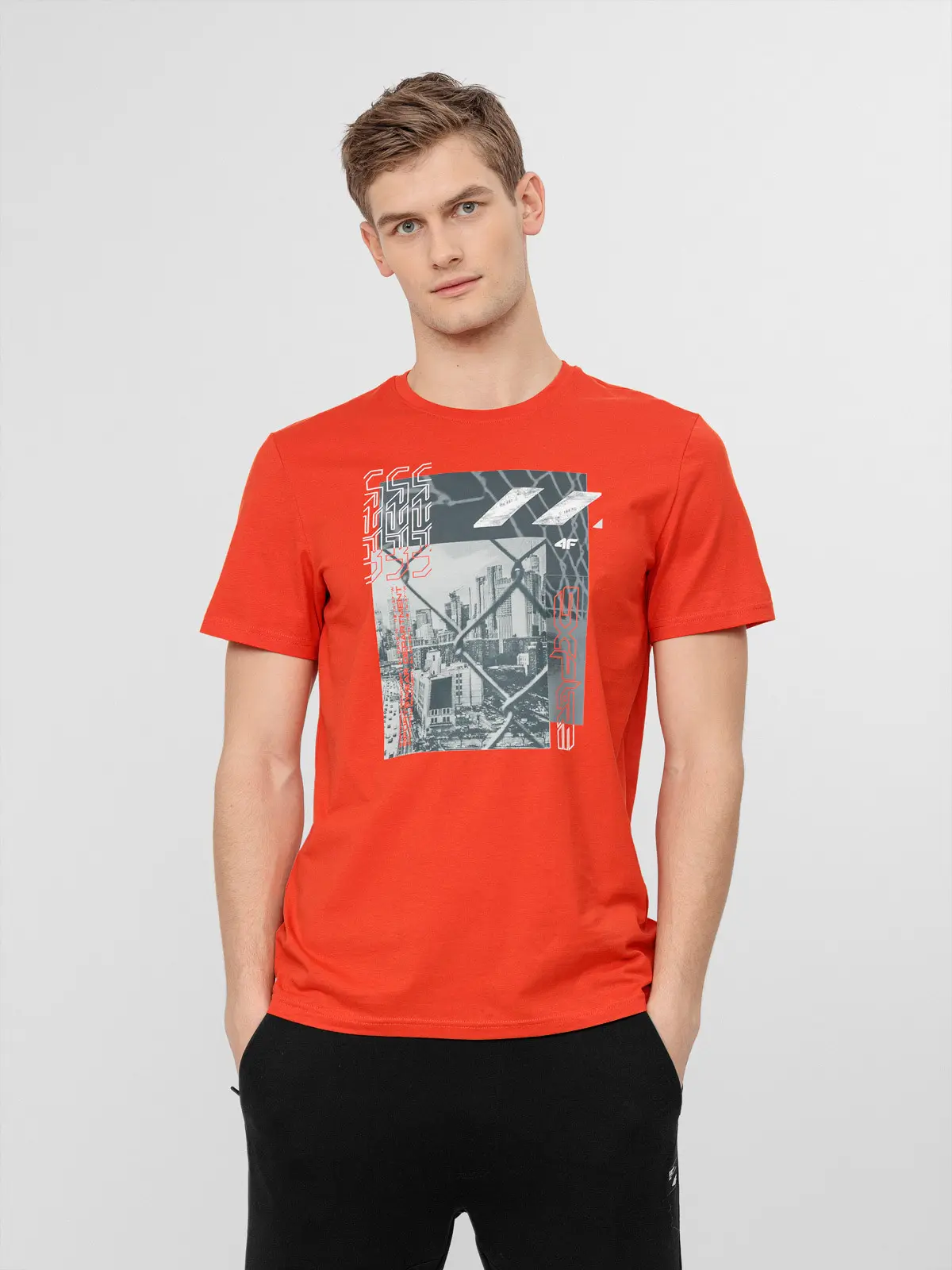 4F H4L22-TSM012 ORANGE Pánské triko US