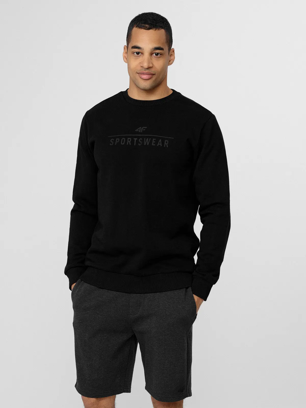 4F H4L22-BLM350 DEEP BLACK Pánská mikina US S H4L22-BLM350 DEEP BLACK