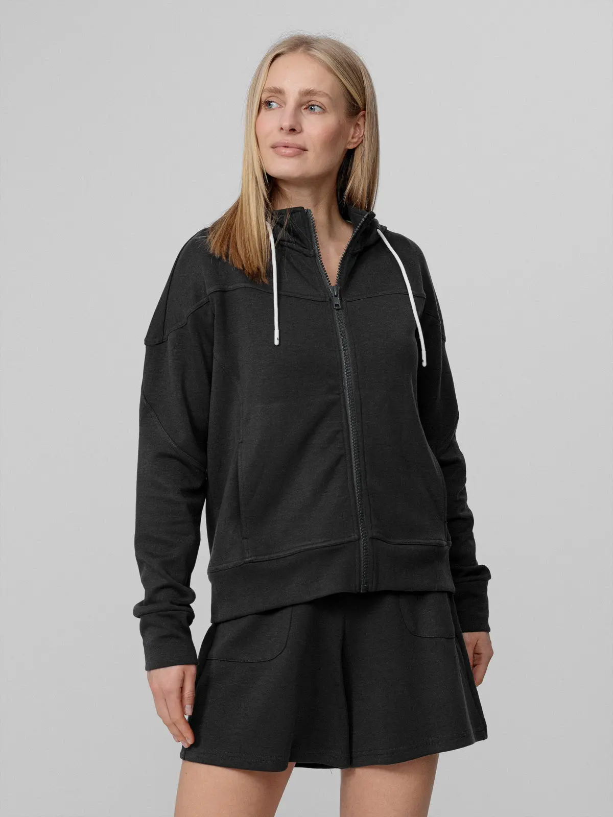 4F H4L22-BLD012 ANTHRACITE Dámská mikina US