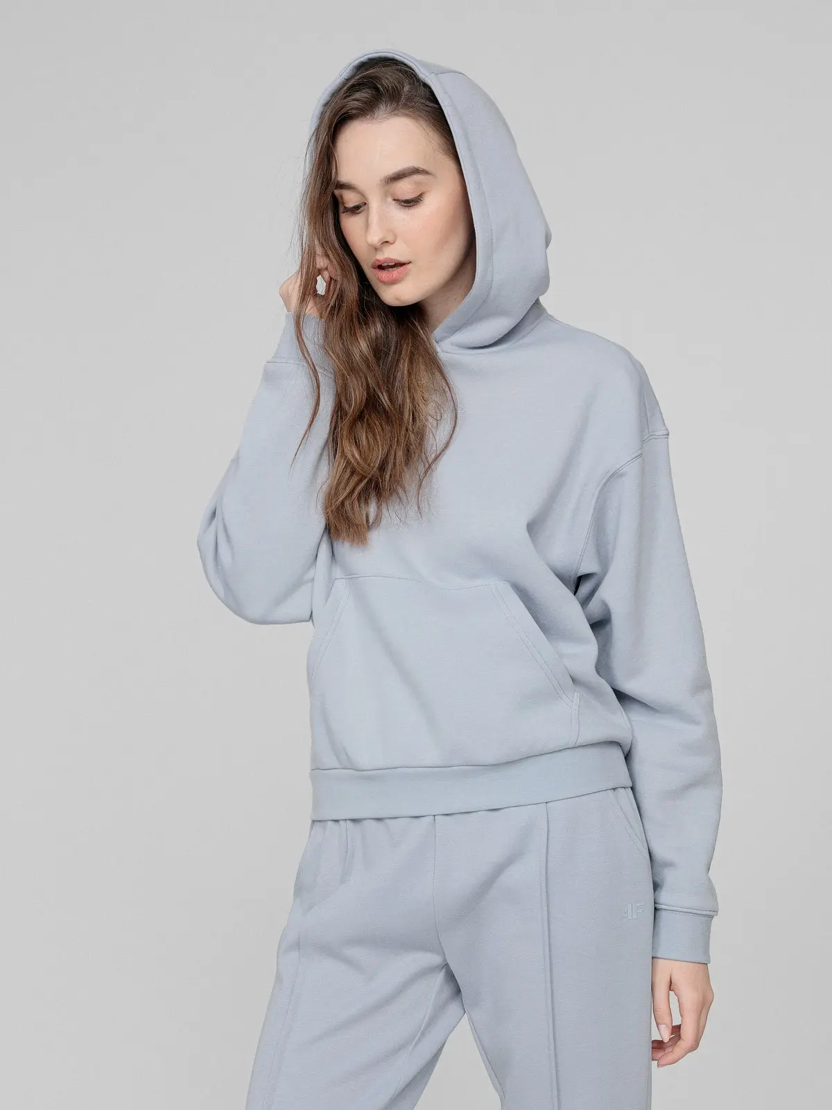 4F H4L22-BLD031 LIGHT BLUE Dámská mikina US