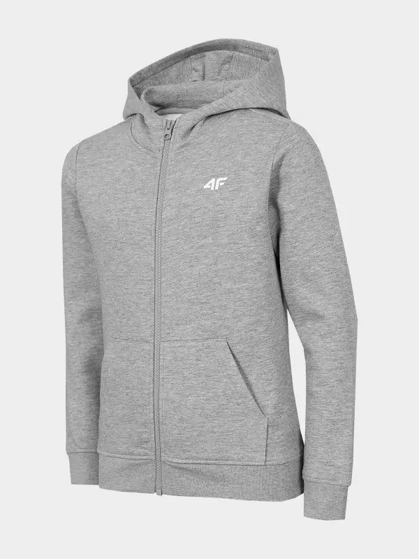 4F HJL22-JBLD001 LIGHT GREY MELANGE Dětská mikina EU 122 HJL22-JBLD001 LIGHT GREY MEL