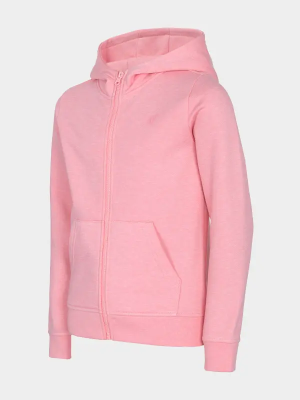 4F HJL22-JBLD001 LIGHT PINK MELANGE Dětská mikina EU 122 HJL22-JBLD001 LIGHT PINK MEL