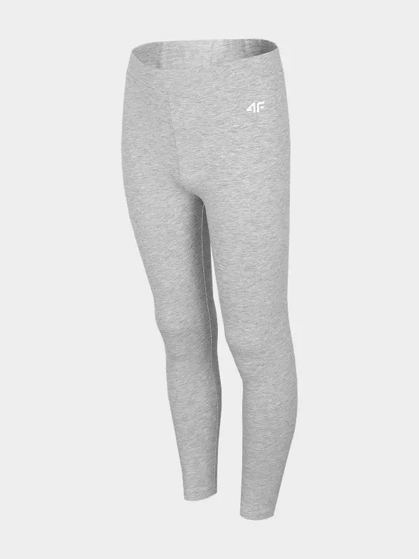 4F HJL22-JLEG001 COLD LIGHT GREY MELANGE Dětské legíny EU