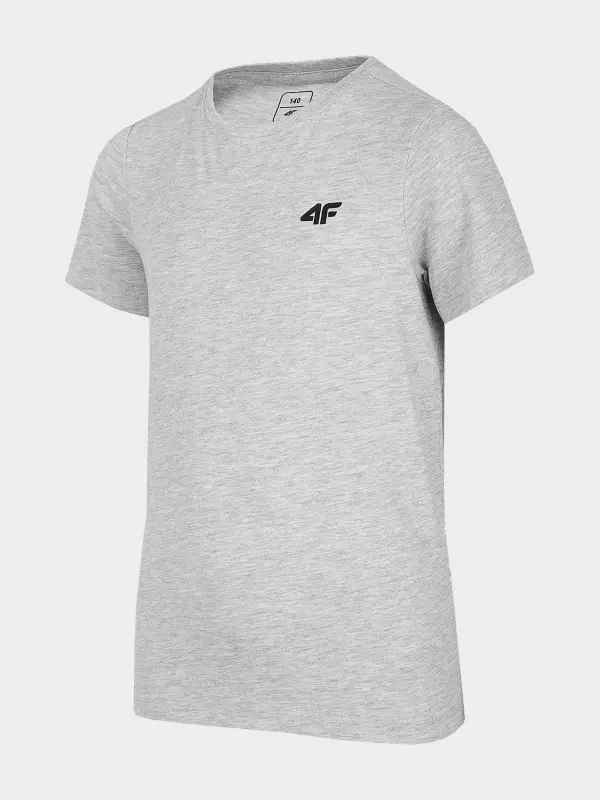 4F HJL22-JTSM001 GREY MELANGE Dětské tričko EU