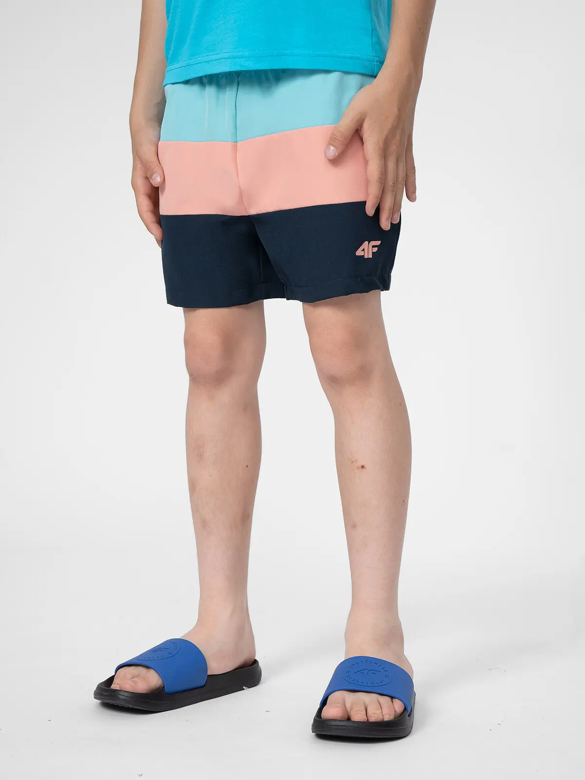 4F 4FJSS23UBDSM019 TURQUOISE Dětské koupací kraťasy EU