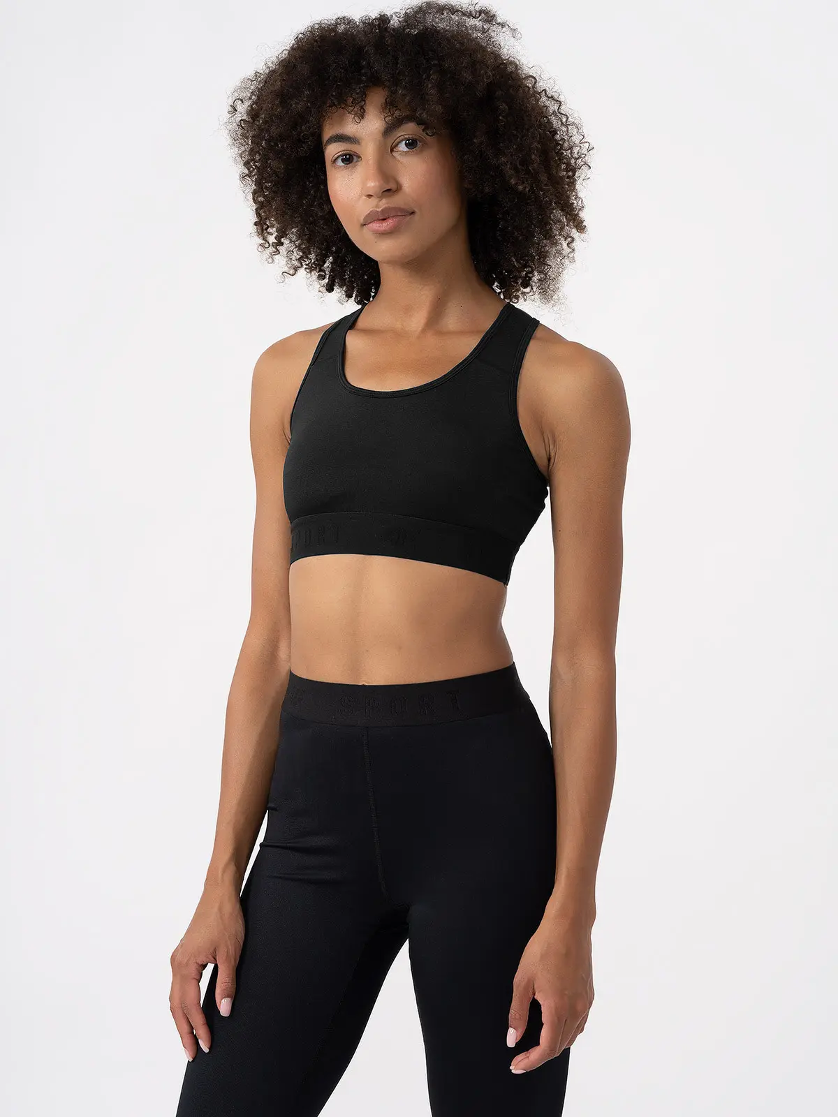 4F 4FAW23USBAF077 DEEP BLACK Dámská sportovní podprsenka US