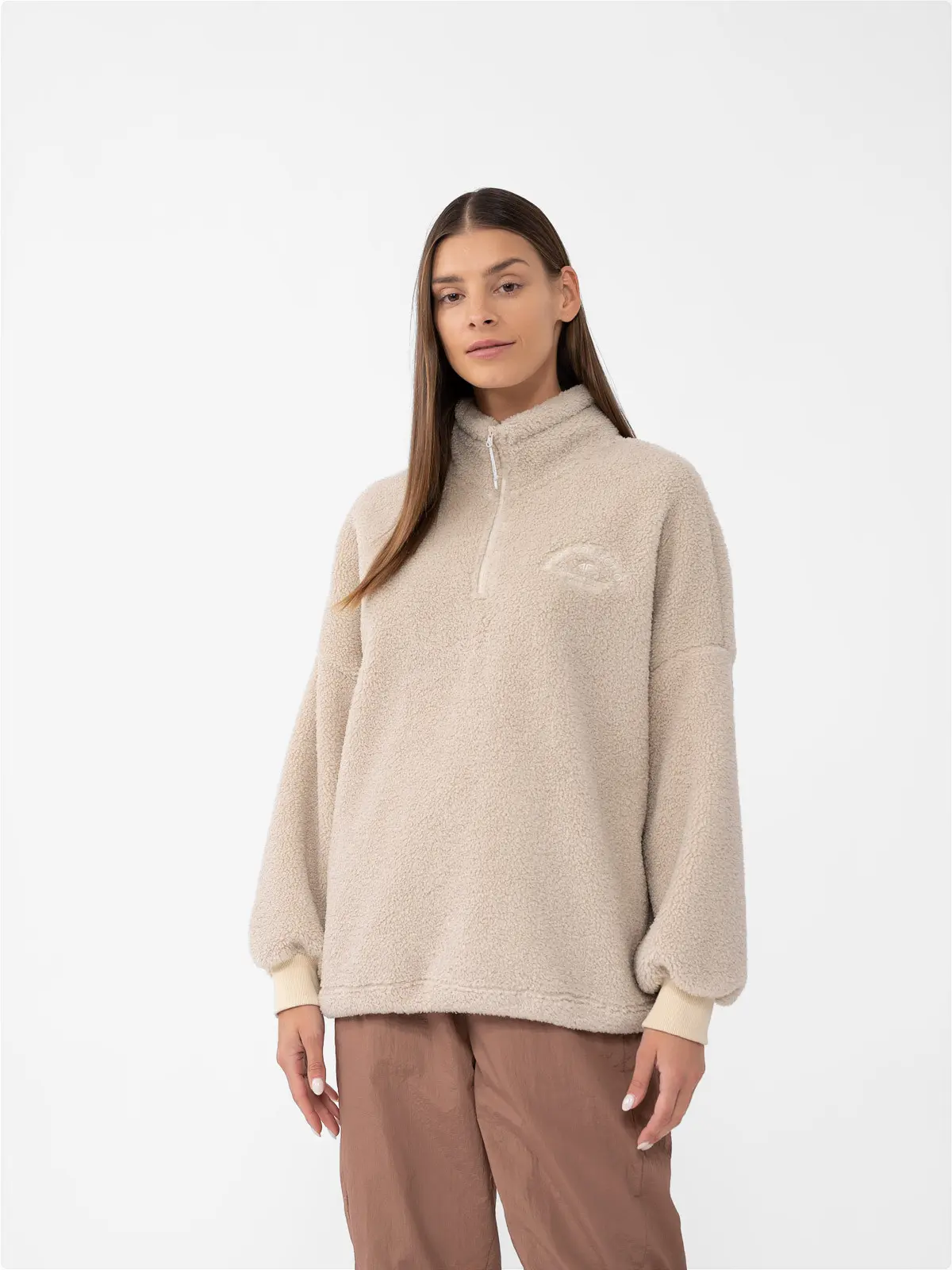 4F 4FAW23TFLEF140 BEIGE Dámská fleecová mikina US