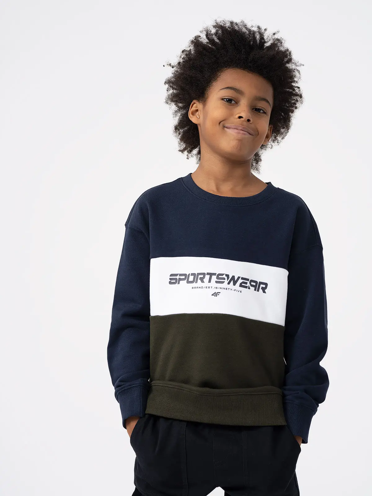 4F 4FJAW23TSWSM630 KHAKI Dětská mikina EU