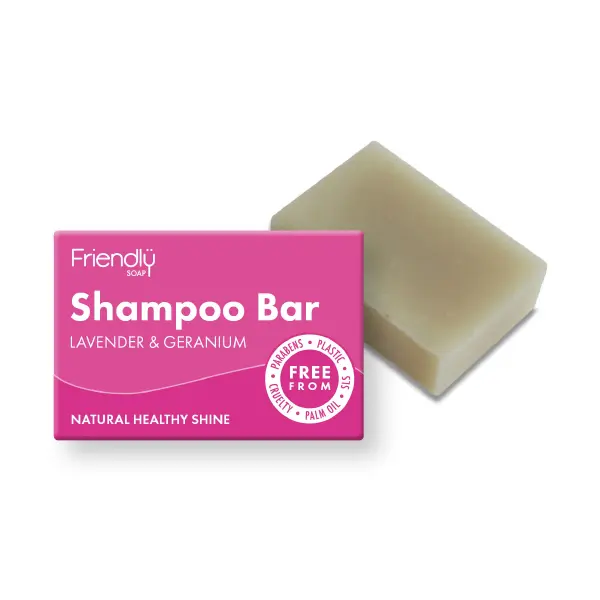 Friendly Soap Přírodní mýdlo na vlasy - Levandule a pelargónie, 95 g