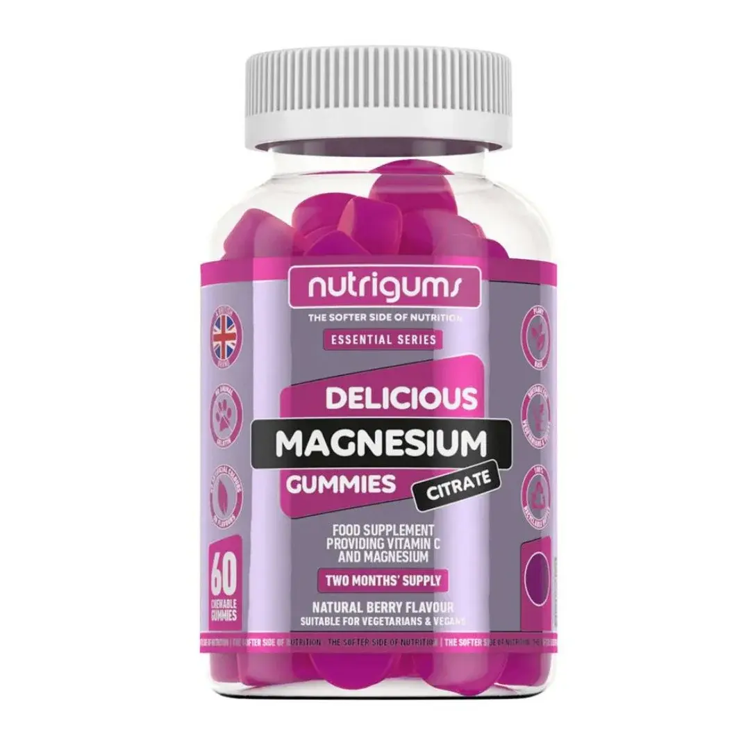 Nutrigums Magnesium Citrate, hořčík citrát a vitamin C, 60 želé bonbónů