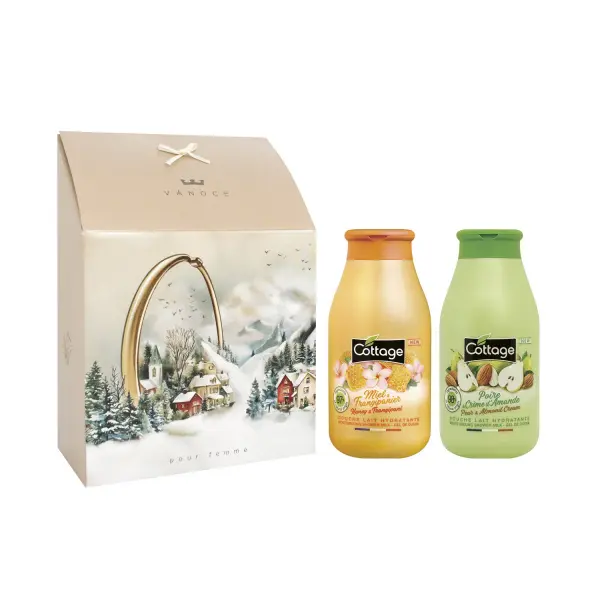 Cottage Lahodná sprchová mléka dárkové balení sprchových mlék 97% přírodní 2x250 ml