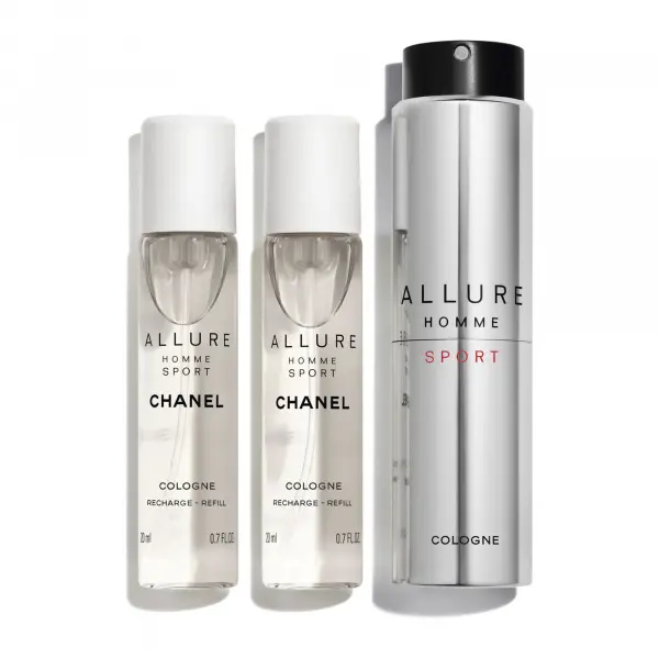 CHANEL Allure homme sport SADA PLNITELNÝCH FLAKÓNŮ TWIST AND SPRAY – COLOGNE - 3X20ML 3x 20 ml