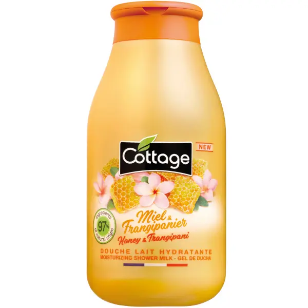 Cottage Moisturizing Shower Milk - Honey & Frangipani sprchové mléko 97% přírodní 250 ml