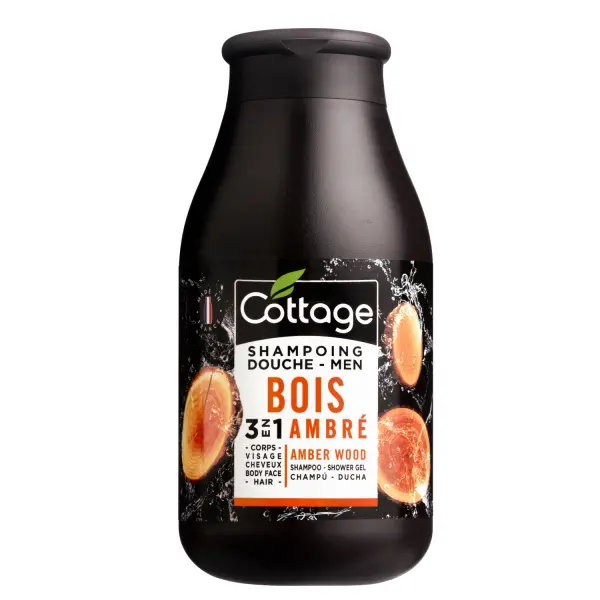 Cottage Shampoo-Shower Gel Men Amber Wood šampon a sprchový gel pro muže 3v1 jantarové dřevo 250 ml