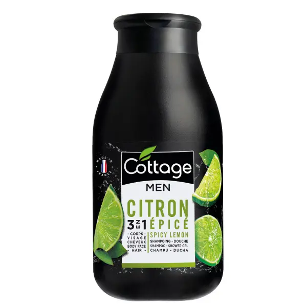 Cottage Shampoo-Shower Gel Men Spicy Lemon  šampon a sprchový gel pro muže 3v1 citron pepř 250 ml