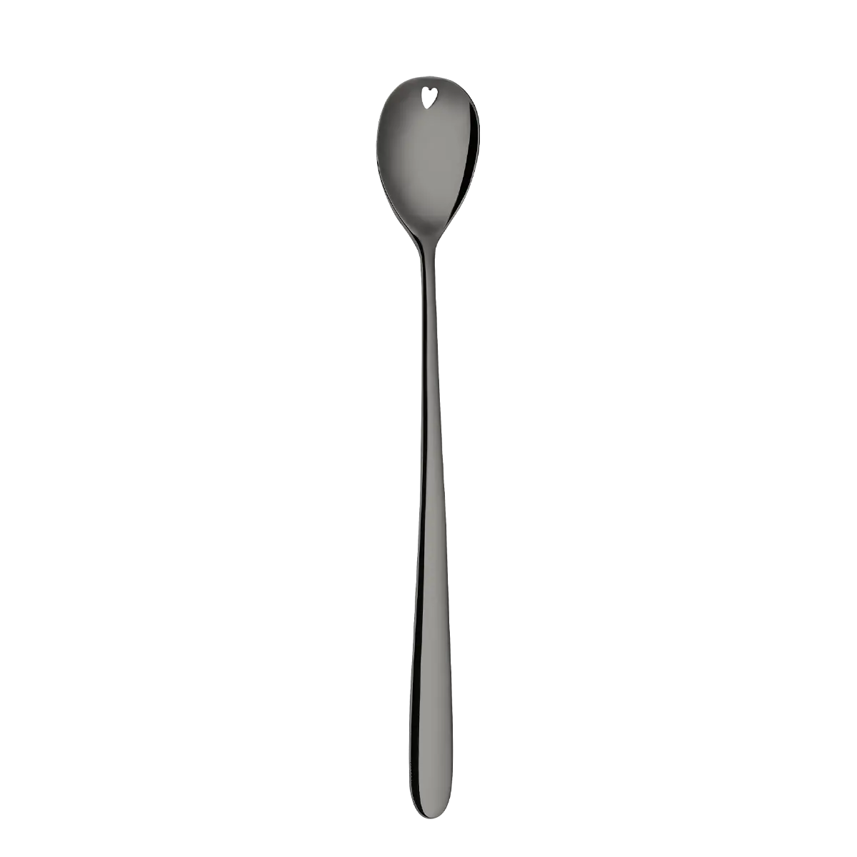 Latte lžička se srdíčkem PVD sivá - Love Cutlery - 116624
