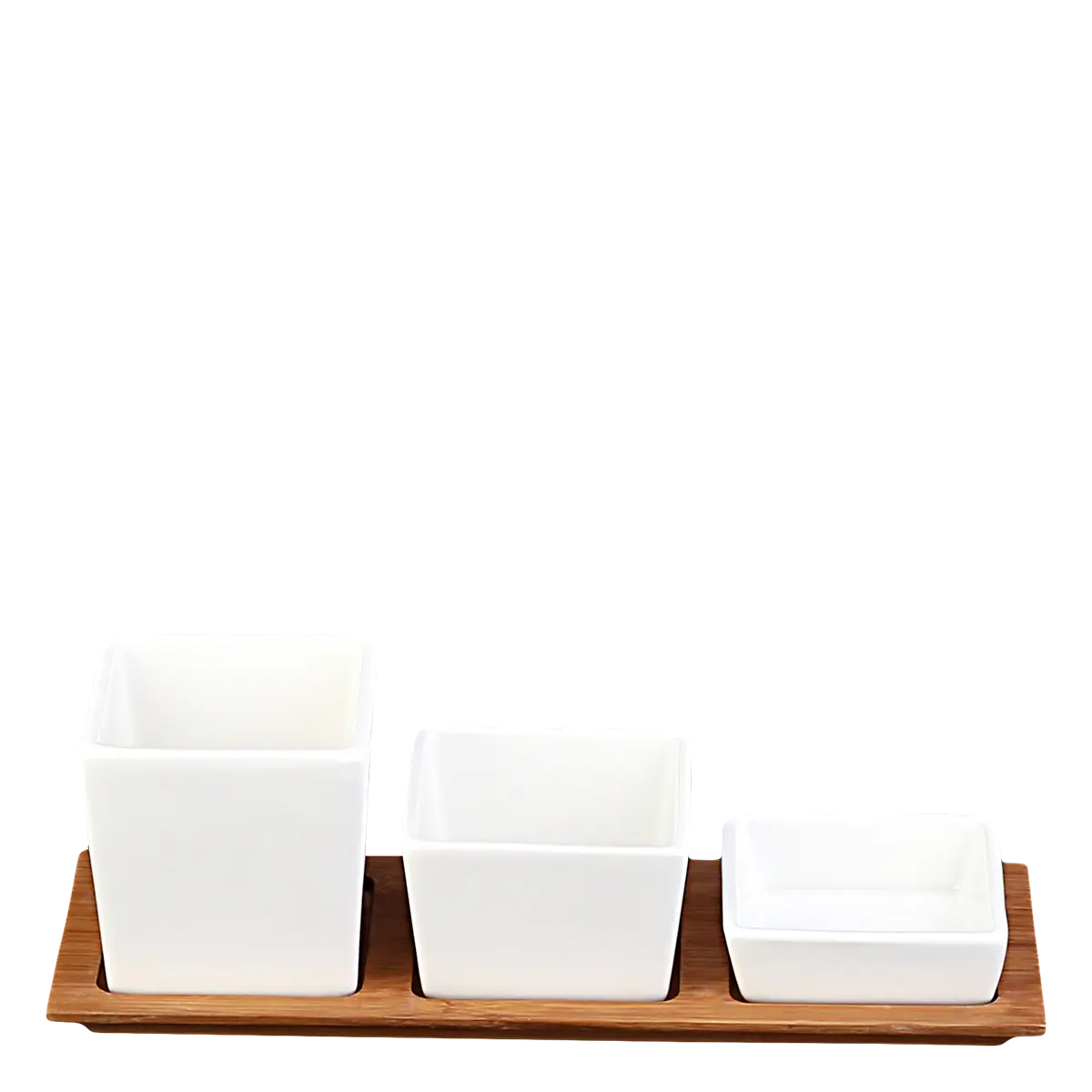 Sada servírovacích misek na bambusovém podnose (4 ks) - Basic - 451357