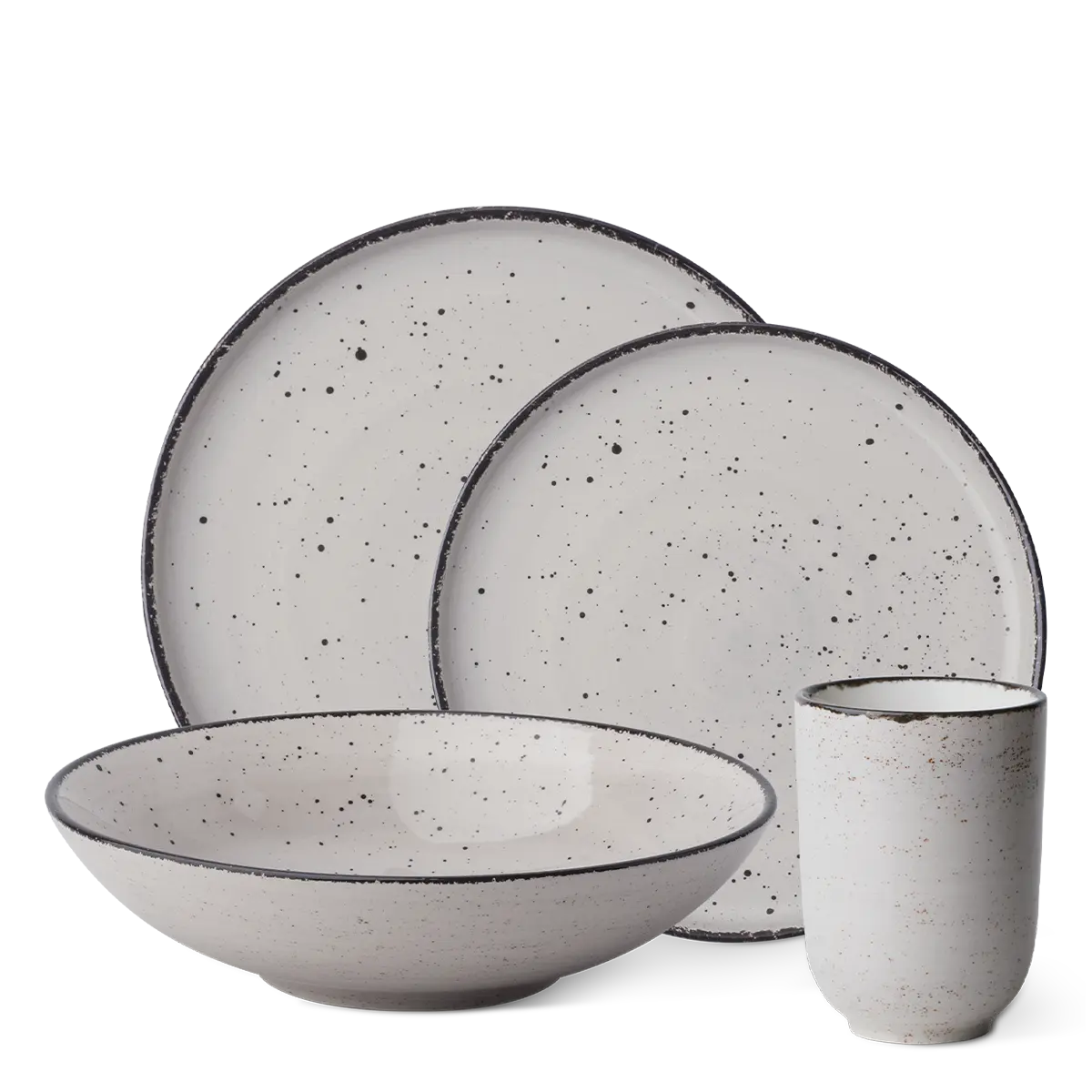 Porcelánový set 16 ks – Gaya Atelier šedé frkané - 453096