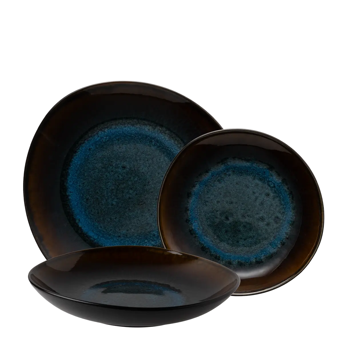 Sada talířů 12 ks — Elements Amber Eye Organic - 493190