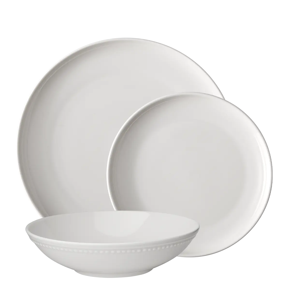 Set talířů 12 ks — Elements Pearl - 493197