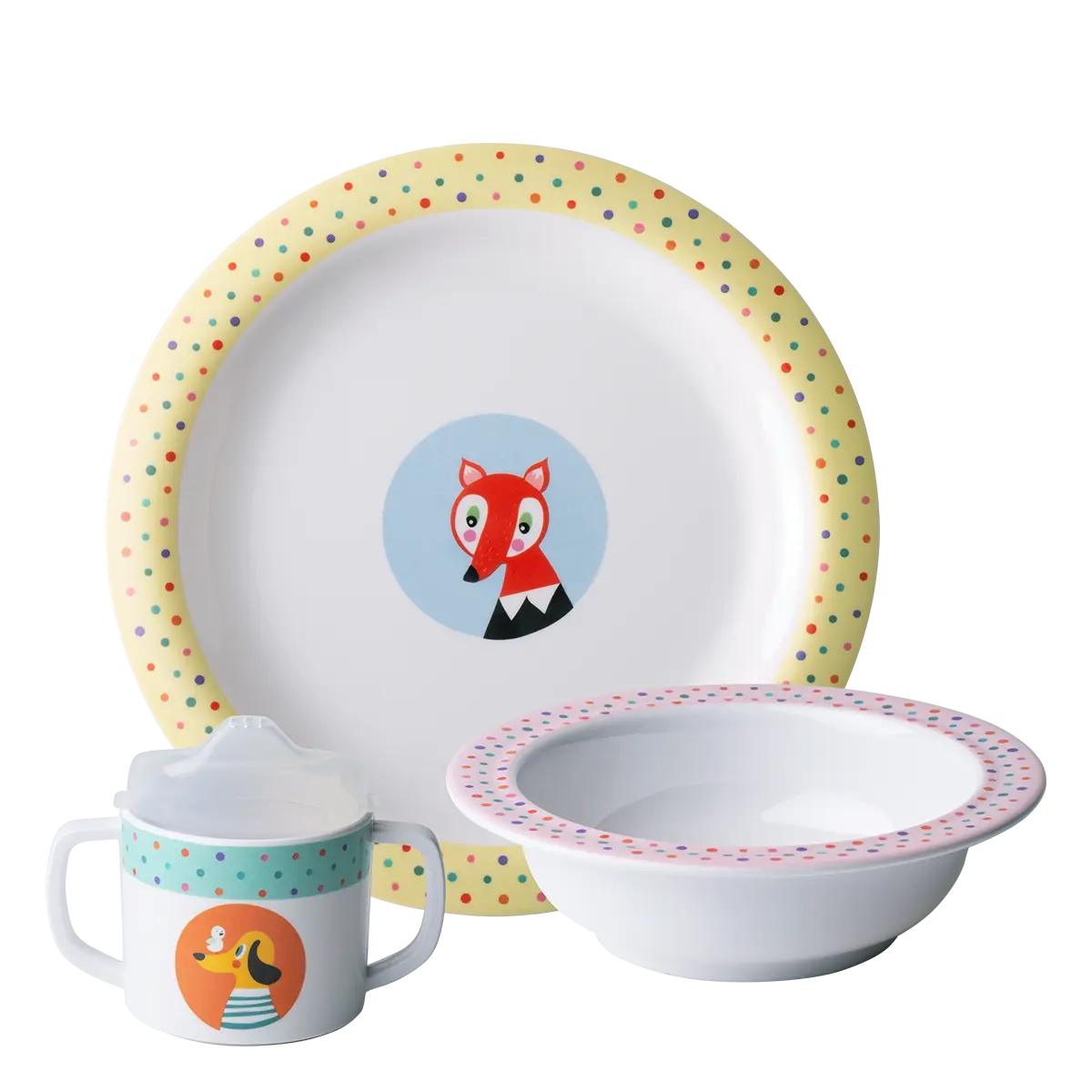 Dětský melaminový set 3 ks - Kids WORLD Animals - 593170