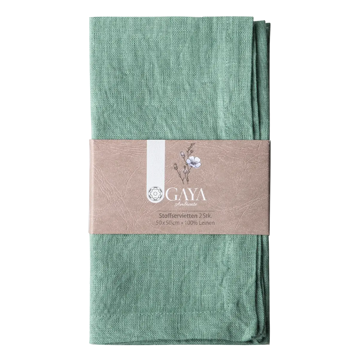 Mořskozelené lněné ubrusy 50 x 50 cm 2 ks — Gaya Ambiente - 596433