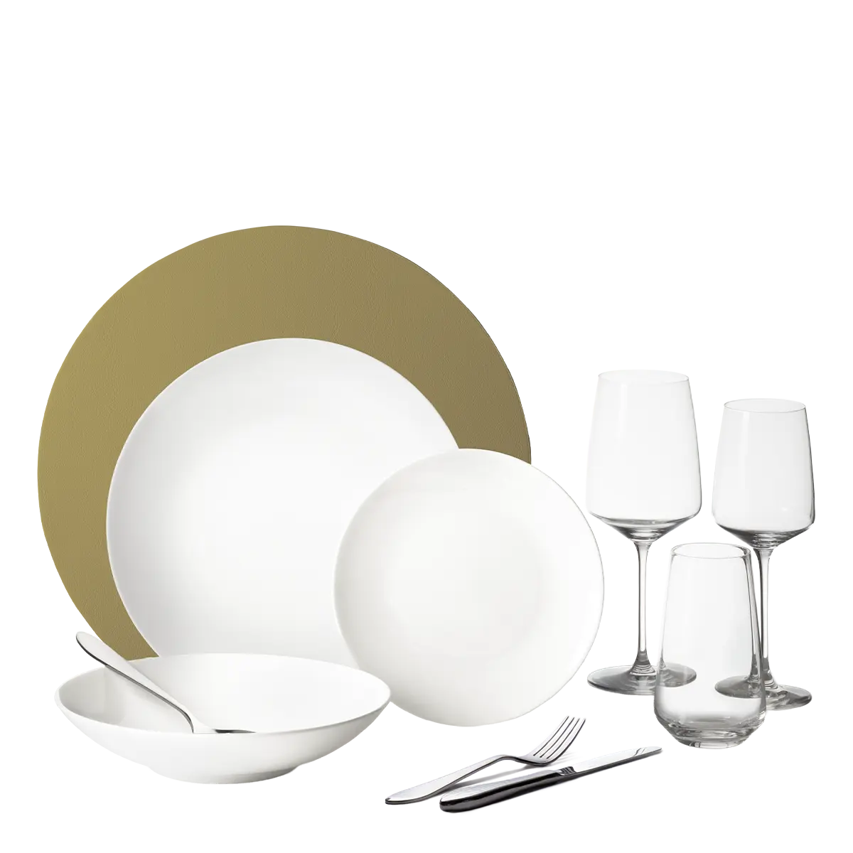 Startovací set nádobí 60 ks — Premium Platinum Line gold - W0182