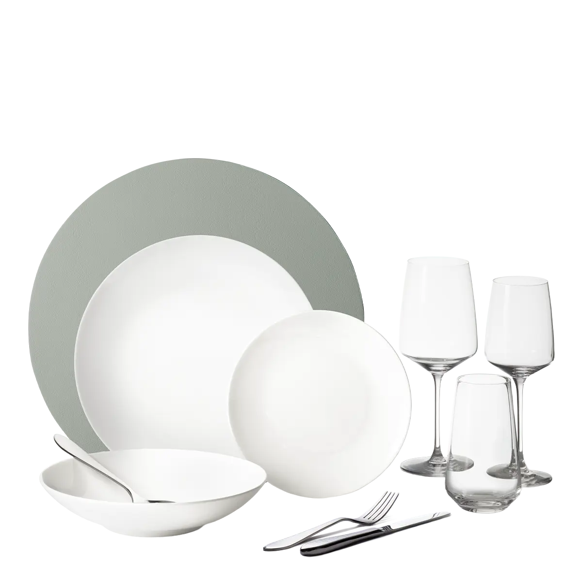 Startovací set nádobí 60 ks — Premium Platinum Line silver - W0183