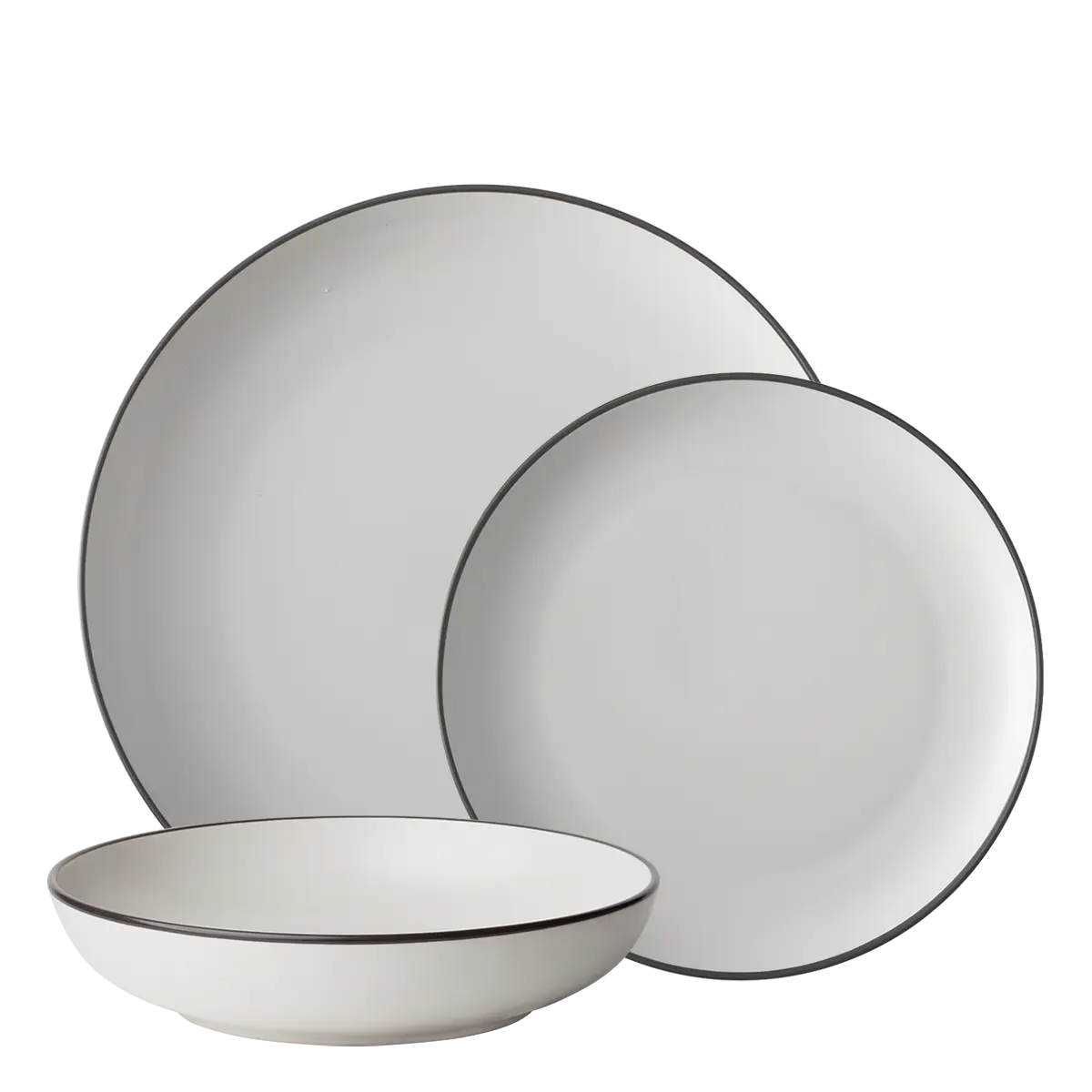 Sada talířů 18 ks — Elements Yin & Yang white - W0228