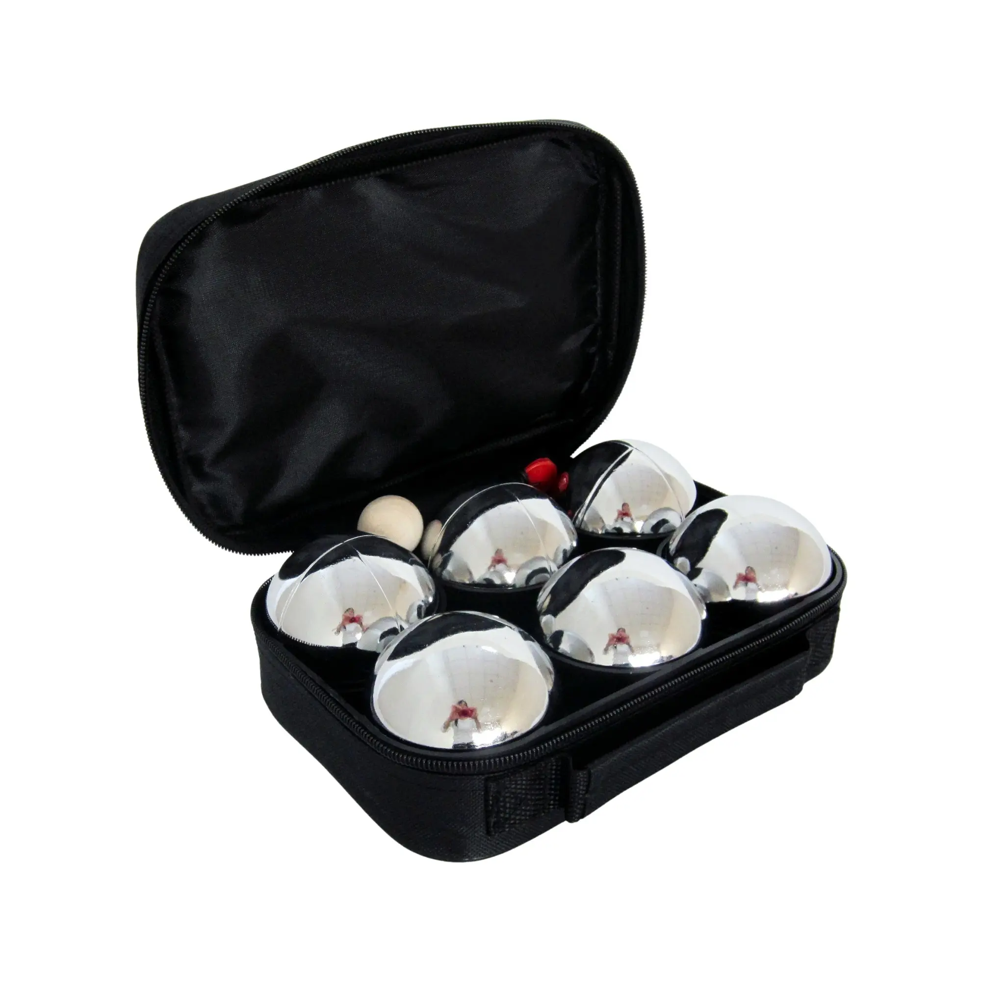 Pétanque sada MASTER 6 chromovaných koulí obal nylon