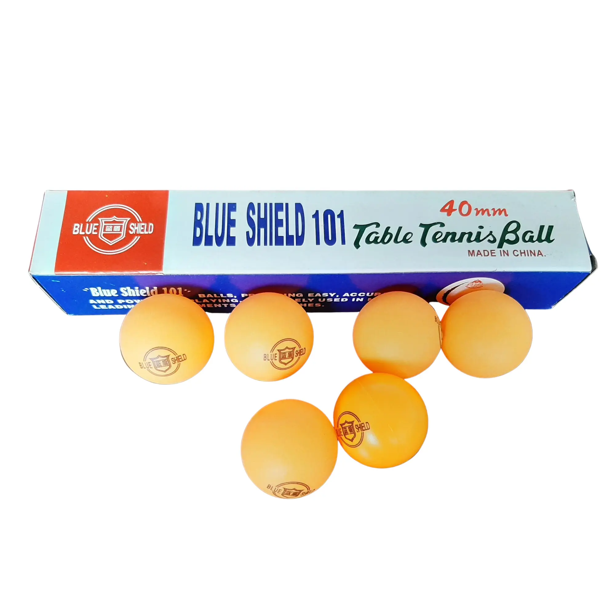 Míčky na stolní tenis SHIELD 101 - 40 mm 6 ks - oranžové