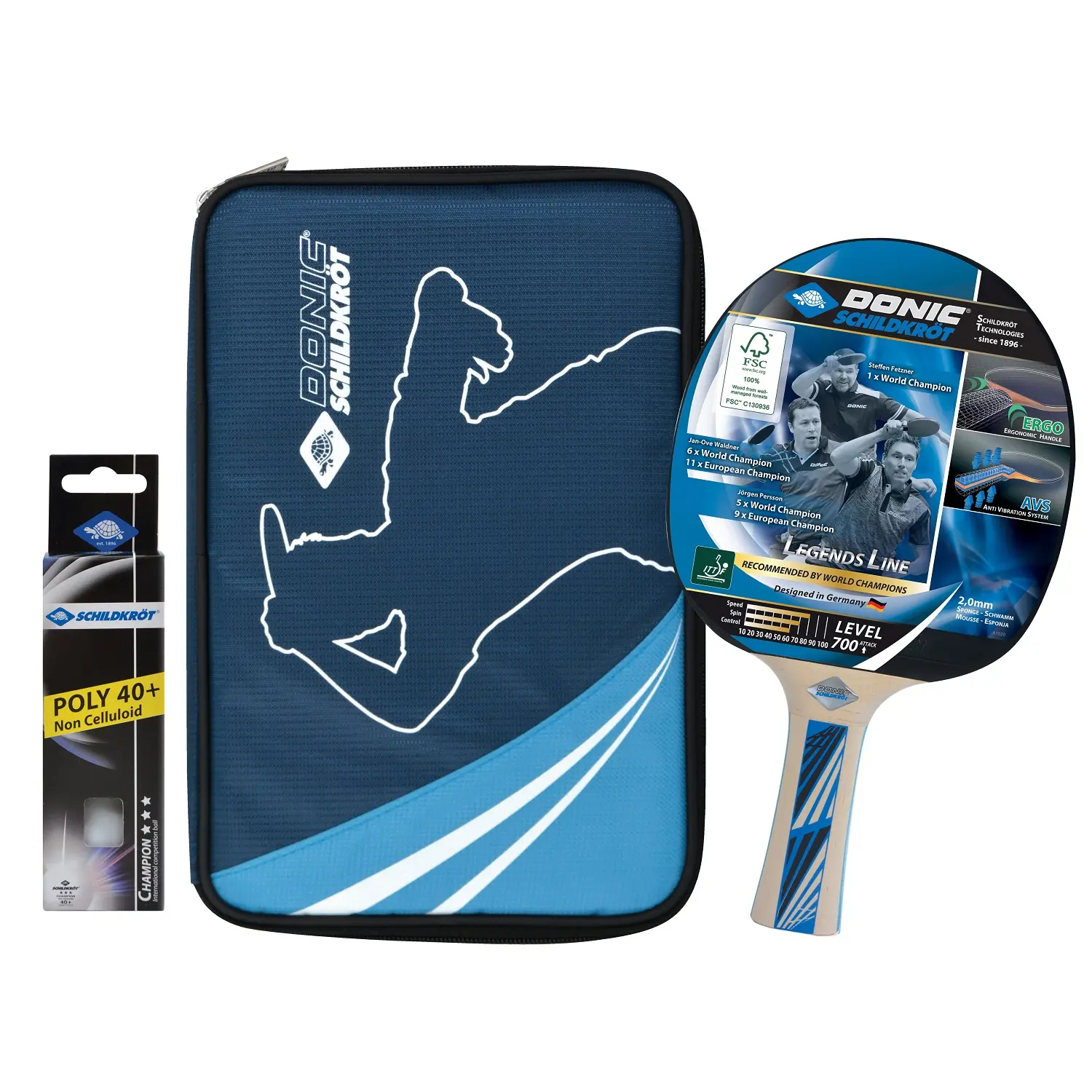 Pálka na stolní tenis DONIC Legends 700 FSC - dárkový set