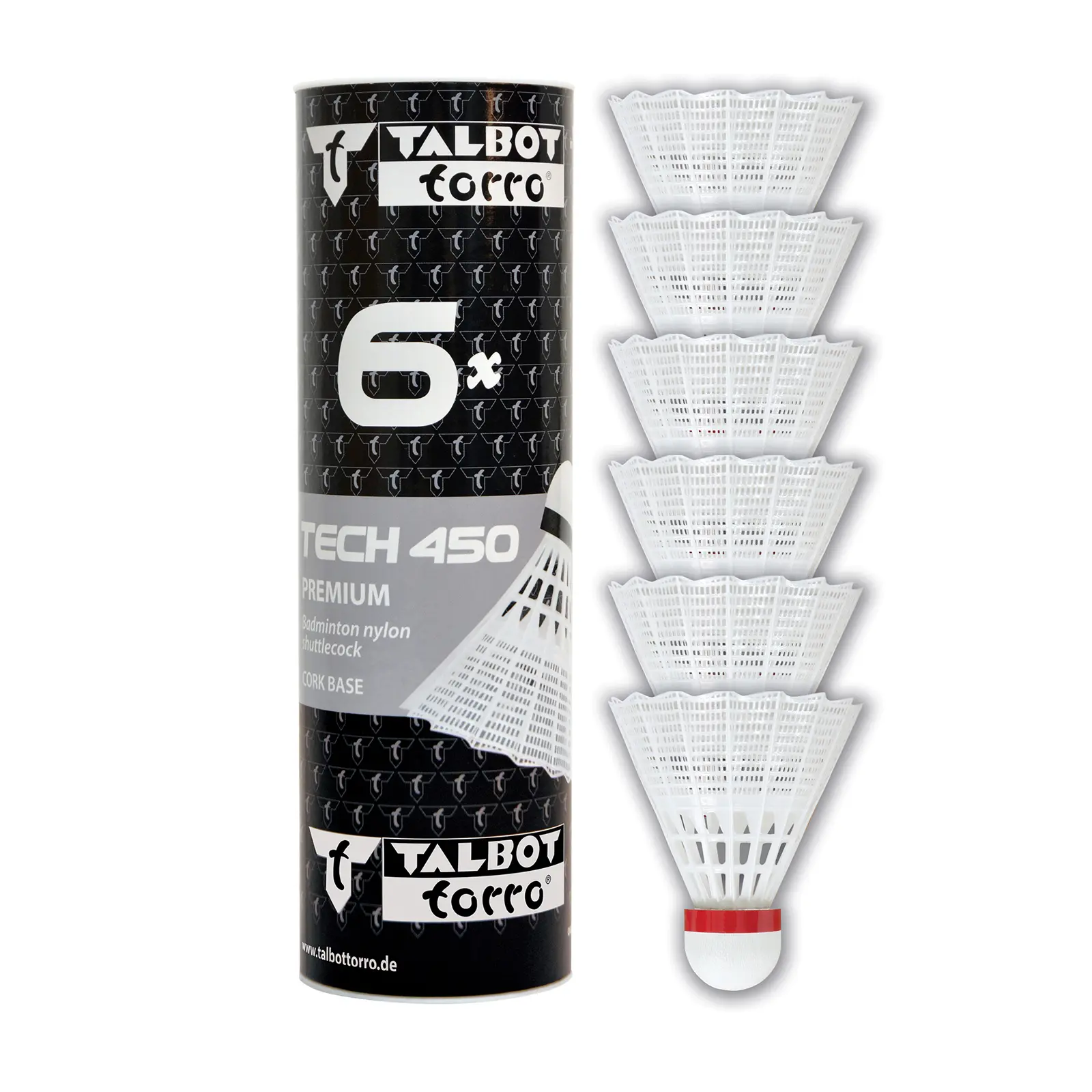 Badmintonové míčky TALBOT TORRO Tech 450 Fast 6ks - bílé