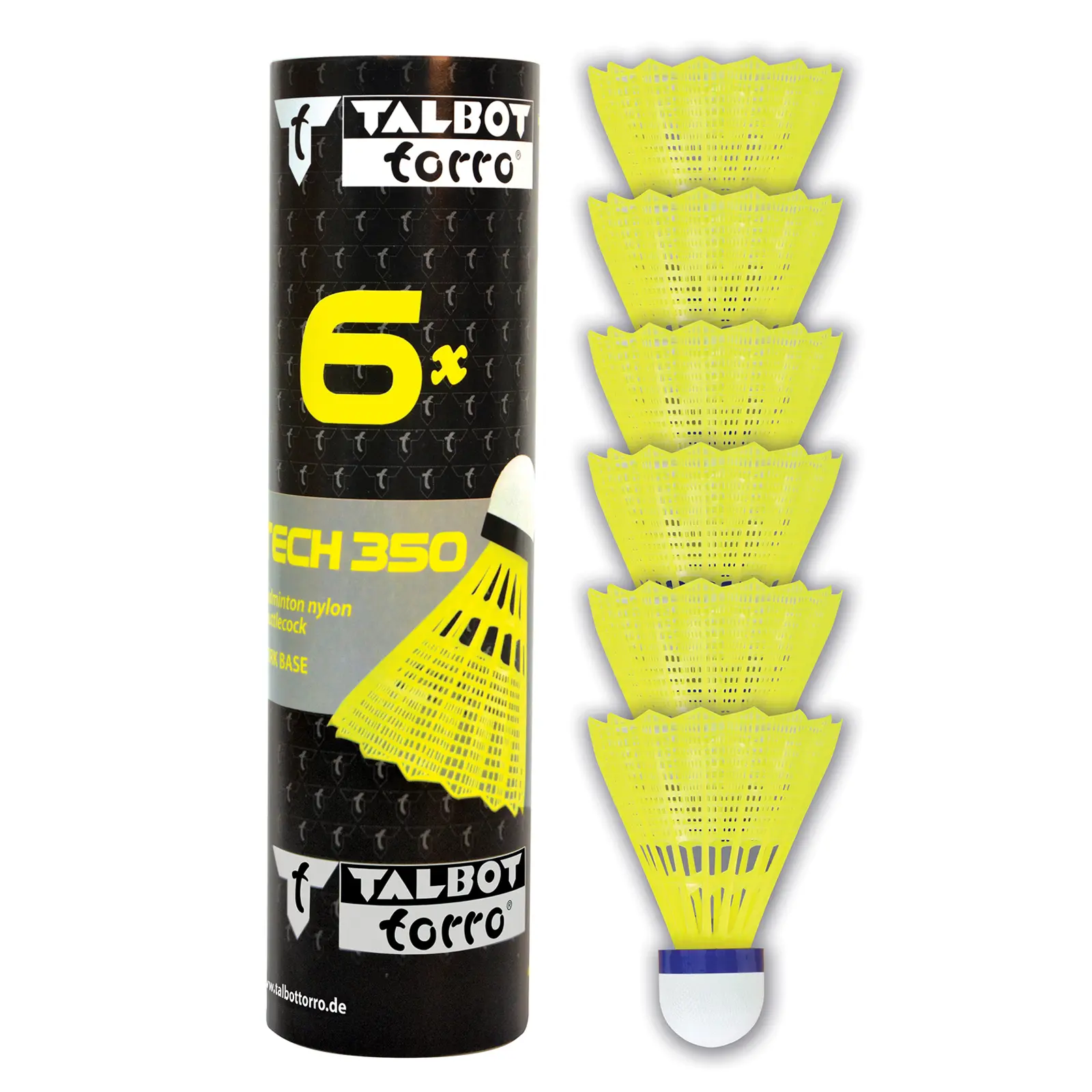 Badmintonové míčky TALBOT TORRO Tech 350 Medium 6ks - žluté